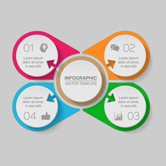 Vector infographic template for diagram, graph, presentation, chart, business concept with 4 options.