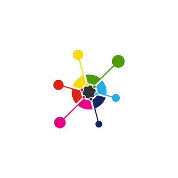Colorful Connect Logo Template Design