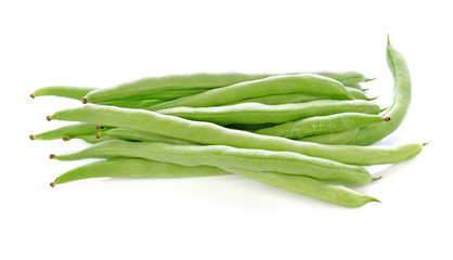green beans on white background