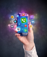 hand holding smartphone