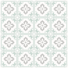 Vintage abstract floral seamless pattern. Intersecting curved elegant stylized leaves and scrolls forming fine ornament in Arabian style. Arabesque. Decorative lattice.