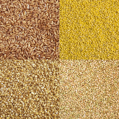 Buckwheat Grains Background Top View