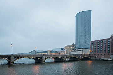 Obraz premium grand rapids michigan city skyline and street scenes