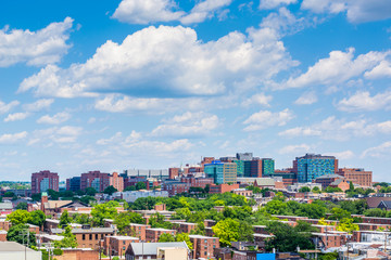 View of Johns Hopkins Hospital, in Baltimore, Maryland.