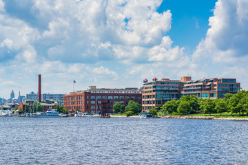 Fototapeta premium View of the waterfront in Canton, Baltimore, Maryland.