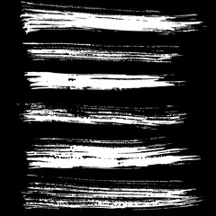 Ink vector brush strokes set. Vector illustration. Grunge hand drawn watercolor texture.