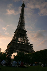Fototapeta na wymiar The Eiffel tower silhouette, Paris, France.