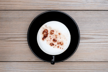 hot coffee on table