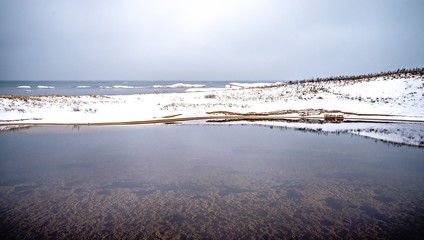 scenic view of calm tranquil water on a lake
