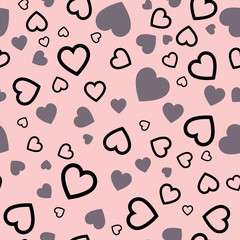 Heart seamless pattern.Colorful hearts.Packaging design for gift wrap. Abstract geometric modern background. Vector illustration. Art deco style. Heart seamless pattern