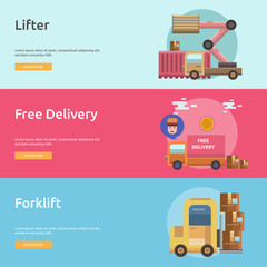 Cargo and Delivery Conceptual Banner Design
