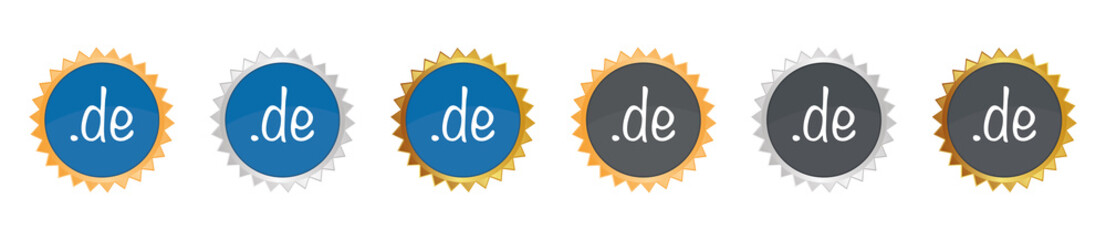 .de Webadresse - Gezacktes Button-Set