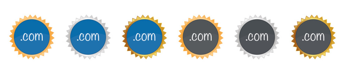 .com Webadresse - Gezacktes Button-Set