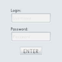 Login and Password fields with ENTER button