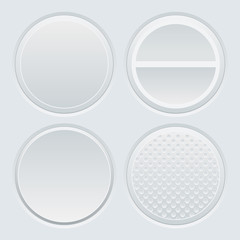 Set of round gray web buttons