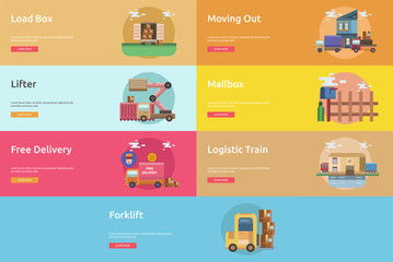 Cargo and Delivery Conceptual Banner Design