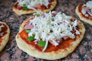 Raw Pizza ready for baking