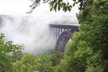 fog covered bridge 