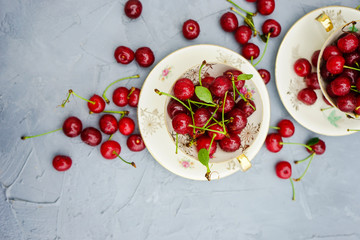 Organic summer concept with cherry