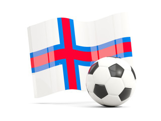 Obraz premium Football with waving flag of faroe islands isolated on white