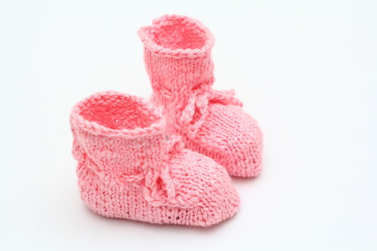 Pink Knitted Baby Boots