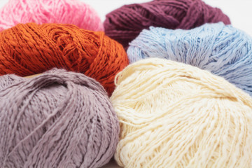 Colorful balls of yarn