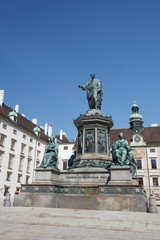 Fototapeta na wymiar Monument to Emperor Franz I of Austria (Kaiser Franz Denkmal in the Innerer Burghof. Vienna, Austria