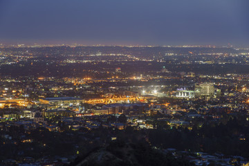 Fototapeta na wymiar Los Angeles downtown night scene