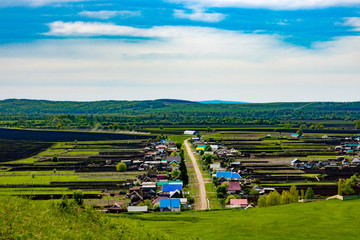 Village in a mountain valley