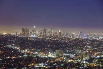 Los Angeles downtown night scene