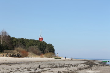 Coastline in Latvia with lighthouse