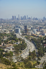 Aerial view of Los Angeles skyline