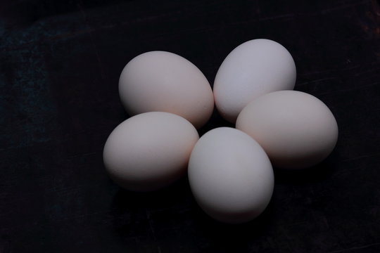Chicken eggs before cooking