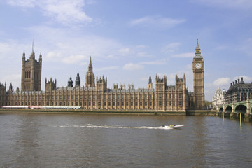 Fototapeta na wymiar London Parliament Big Ben River Thames