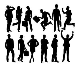 Silhouettes Of Confident Business Team, art vector design