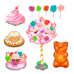 Lollipops, cakes, cake, candies and other sweets