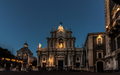 Fototapeta na wymiar Catania, dome at night
