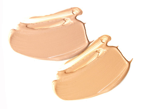 Cosmetic make up beige colors set isolate.