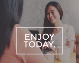 Inspirational and motivation quote on people portrait background with vintage filter