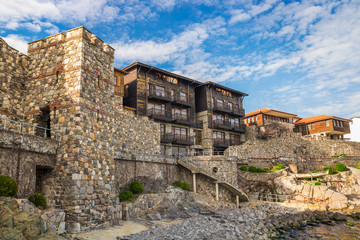 Old town of Sozopol, Bulgaria - historic place and beautiful summer sea resort. Travel to Bulgaria concept.