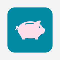Piggy bank icon. Pictograph of moneybox. Flat design.