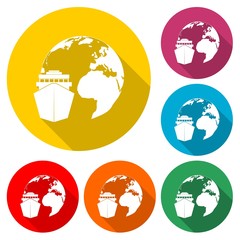 Logistics transport globe concept, Ship