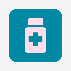 Obraz premium Drugs sign icon. Pack with pills. Flat design style. 
