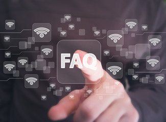Social network Wifi business button FAQ network wi fi icon