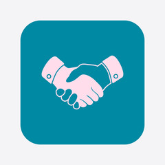 Handshake sign icon. Successful business symbol. Flat design style.