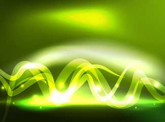 Glowing shiny wave background