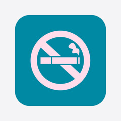 No smoke icon. Stop smoking symbol. Vector illustration. Filter-tipped cigarette. Icon for public places. 