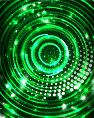 Neon circles abstract background