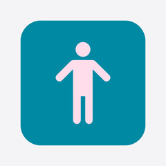 Human male sign icon. Male toilet. Flat style. A gender symbol is a pictogram used to represent either biological sex.