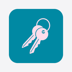 Key icon. Lock symbol. Security sign. Flat design style.